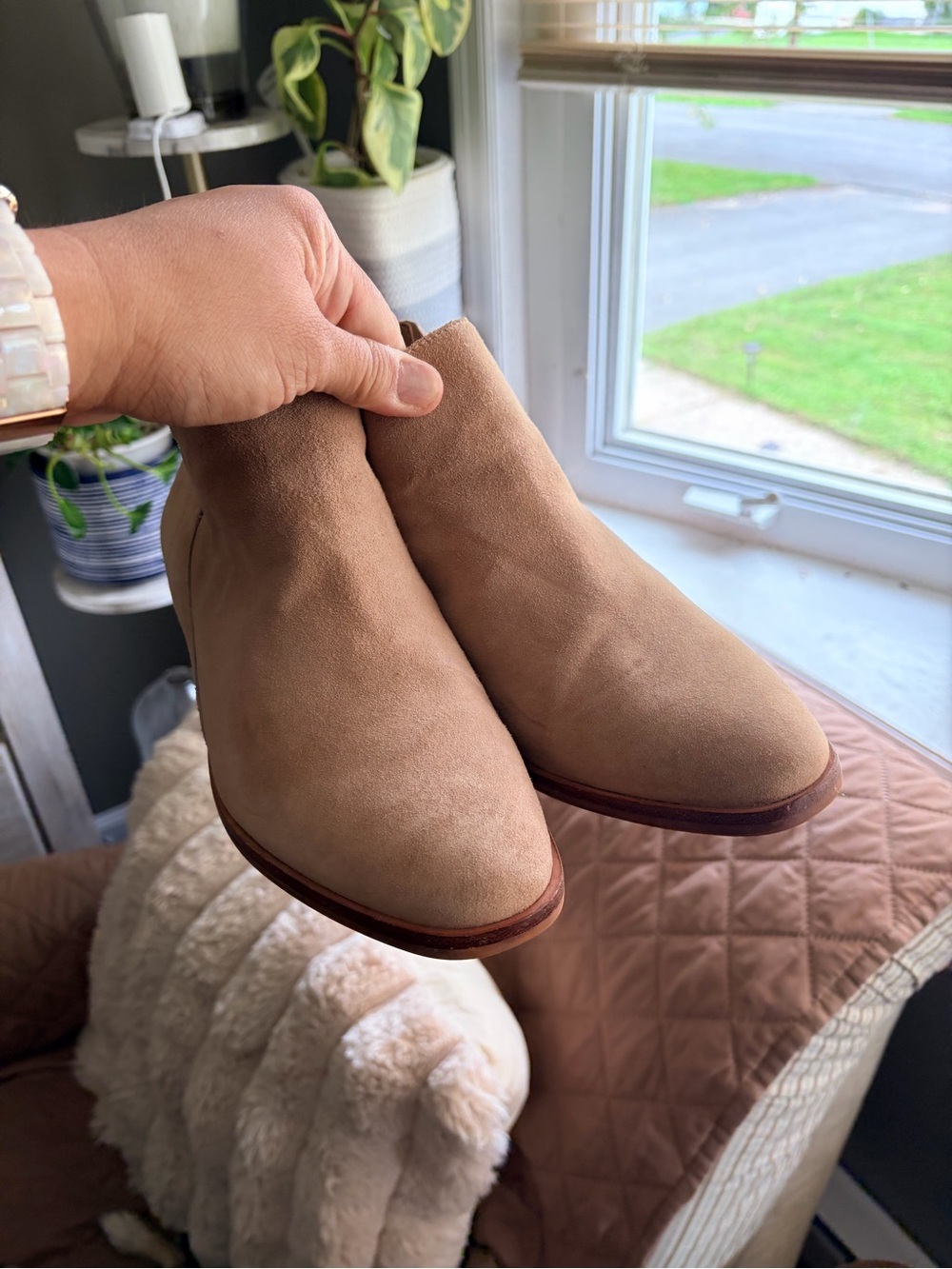 Vince Camuto Suede Chelsea Ankle Boots - Tan